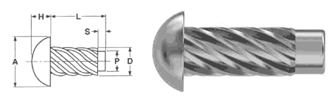 Self Tapping U Tupe Screw dimensions